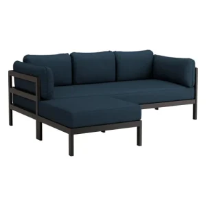 TIPTOE Easy Ottoman, graphite black - midnight blue