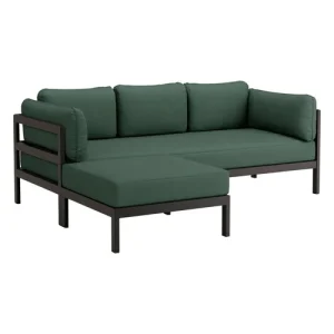 TIPTOE Easy Ottoman, graphite black - forest green