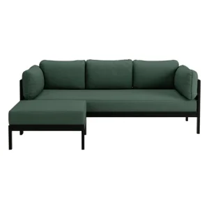 TIPTOE Easy Ottoman, graphite black - forest green